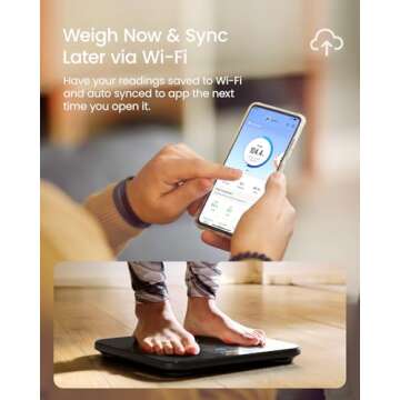 RENPHO Smart Scale, Body Fat Scale with TFT LCD, FSA HSA Eligible Scale for Body Weight with 18 Metrics, Wi-Fi Scale with BMI, Body Fat, Muscle Mass, Rechargeable, Elis Nova