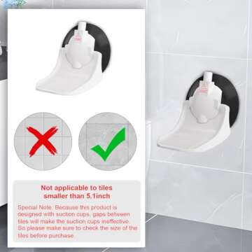 Shower Foot Rest for Shaving Legs, Pedicure Foot Rest, Foot Stand for Inside Shower with Powerful Suction Cup, Reusable Foot Rest Shower Stool，White