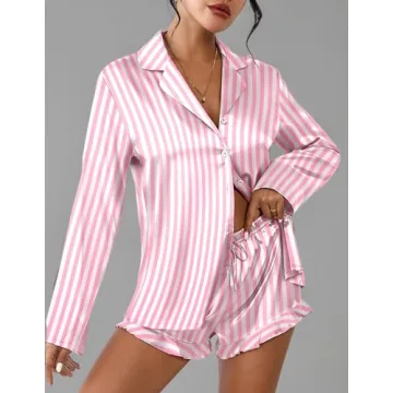 Ekouaer Women's Silky Satin Pajama Set – Comfortable Style