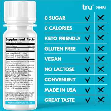 Tru Dream Shot, Cherry Berry Flavored Deep Sleep Aid Shots - Zero Sugar Calm Sleep Drink plus Melato...