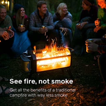 BioLite FirePit+ Smokeless Fire Pit and Grill, Charcoal and Wood Burn with Integrated Fan