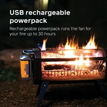 BioLite FirePit+ Smokeless Fire Pit and Grill, Charcoal and Wood Burn with Integrated Fan