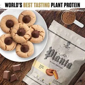 Ambrosia Planta - Premium Organic Plant-Based Protein | Vegan & Keto Friendly | Gourmet Flavors with No Bloating or Stomach Upset | Gluten & Soy Free | No Added Sugar | 25 Servings | Peanut Butter Cup