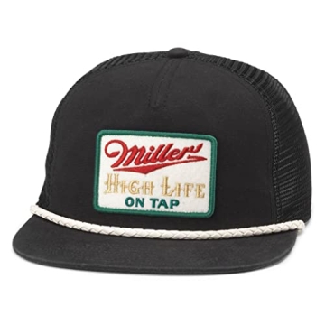 AMERICAN NEEDLE Miller High Life Adjustable Snapback Trucker Baseball Hat for Men and Women