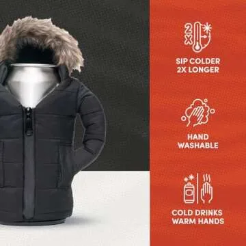 Puffin - The Pahka Parka - Insulated 12 oz Can Cooler I Beer Bottle & Soda Can Insulator, Keep Drinks and Beverages Cold - Olive Green