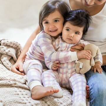 Burt's Bees Baby Girls' Organic Cotton Sleep and Play Footed Pajamas, One-piece Zip Front Romper, Baby Essentials