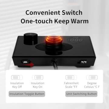 MHW-3BOMBER Gooseneck Electric Kettle, Pour-Over Coffee Kettle Tea Kettle Beginner Friendly Precise Temperature Control LED Display Perfect for 2-3 Servings Black BK6058B