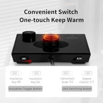 MHW-3BOMBER Gooseneck Electric Kettle, Pour-Over Coffee Kettle Tea Kettle Beginner Friendly Precise Temperature Control LED Display Perfect for 2-3 Servings Black BK6058B