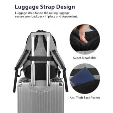 MATEIN Laptop Backpack 15.6 Inch TSA Approved Grey Pack