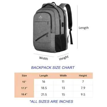 MATEIN Laptop Backpack 15.6 Inch TSA Approved Grey Pack