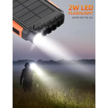 Solar Power Bank 42800mAh with Flashlight
