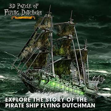 CubicFun 3D LED Flying Dutchman Model Kit for Adults