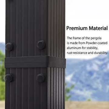 PURPLE LEAF 10' X 13' Outdoor Retractable Pergola with Shade Canopy Patio Metal Shelter for Porch Garden Pavilion Grill Gazebo Modern Yard Grape Trellis Pergola, Beige