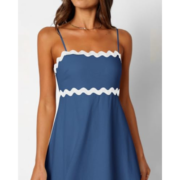 dowerme Women's Summer Casual Backless Boho Maxi Dress