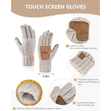 Winter Women’s Beanie Scarf Gloves Set - Oatmeal