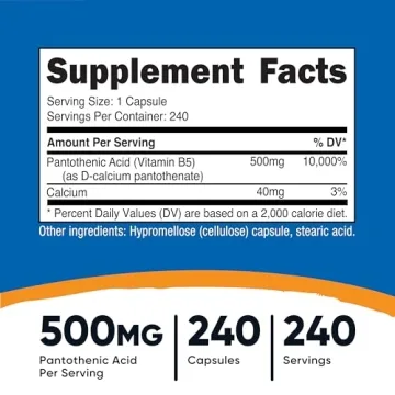 Nutricost Vitamin B5 Supplement - Energy & Focus Booster