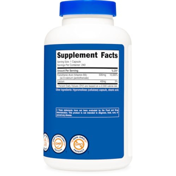 Nutricost Vitamin B5 Supplement - Energy & Focus Booster