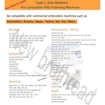 New brothread 144pcs Type L Size (SA155)(96White+48Black) Prewound Bobbin Thread Plastic Side for Commercial & Home Embroidery and Sewing Machine-90 weight Cottonized Soft Feel Polyester Sewing Thread