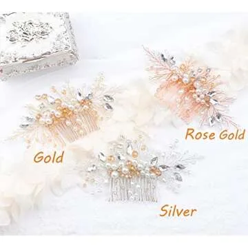 Kercisbeauty Crystal and Pearl Wedding Hair Comb