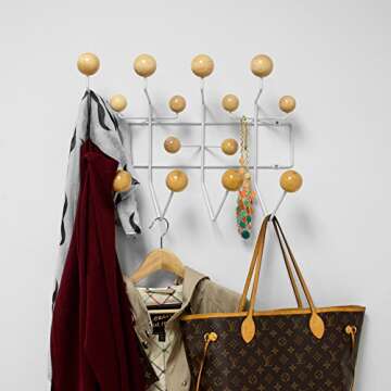 Mod Made Mid Century Modern Bubble Wall Mounted Coat Rack, Natural