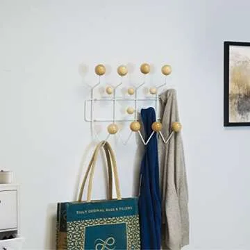 Mod Made Mid Century Modern Bubble Wall Mounted Coat Rack, Natural