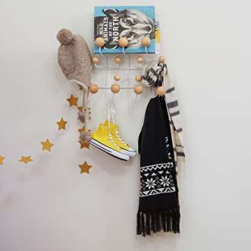 Mod Made Mid Century Modern Bubble Wall Mounted Coat Rack, Natural