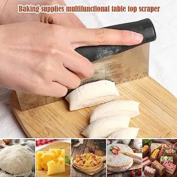 Stainless Steel Dough Scraper & Chopper - 6 Inch Multi-Purpose Kitchen Tools with Measuring Markings...