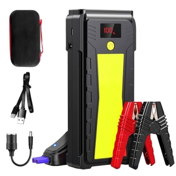Versatile 2500A Car Jump Starter with LCD Display