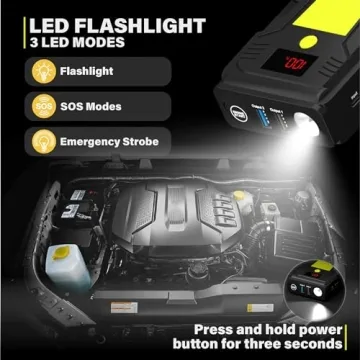 Versatile 2500A Car Jump Starter with LCD Display