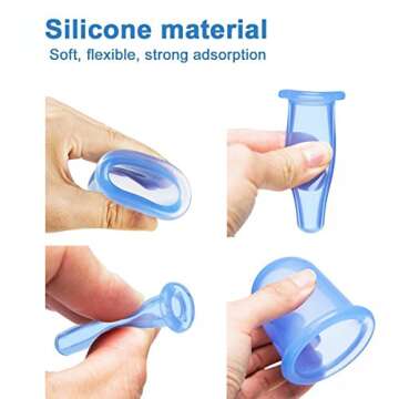 MAFLY Cupping Therapy Sets 7Pcs Silicone Anti Cellulite Cup Vacuum Suction Massage Cups Facial Cuppi...