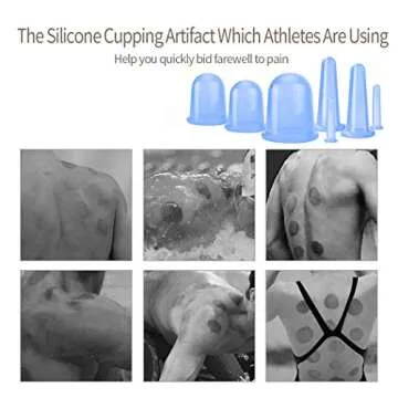 MAFLY Cupping Therapy Sets 7Pcs Silicone Anti Cellulite Cup Vacuum Suction Massage Cups Facial Cupping Sets Body and Face Massager for Adults Home Use (Blue)