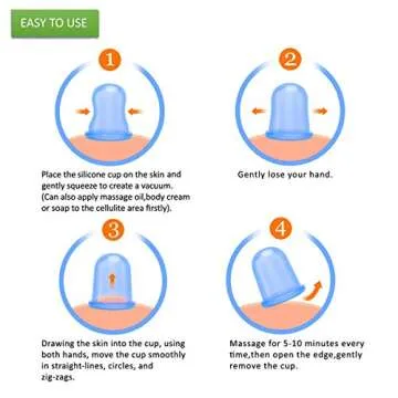 MAFLY Cupping Therapy Sets 7Pcs Silicone Anti Cellulite Cup Vacuum Suction Massage Cups Facial Cupping Sets Body and Face Massager for Adults Home Use (Blue)