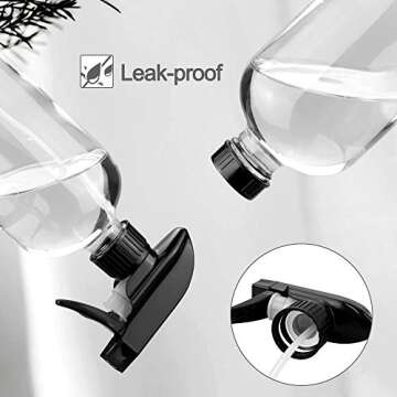 Worldgsb Glass Spray Bottles, 16oz Clear Glass Spray Bottles with Labels & Adjustable Nozzle, Reusable Containers for Cleaning, BBQ, Food, Plants, Alcohol, Essential Oils(3 Pack)