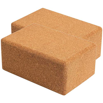 Cork Yoga Blocks 2 Pack Set - Natural Cork from Portugal for Stability and Comfort in Yoga