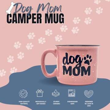Cute Funny Large 15 oz Coffee Mug for Dog Lovers - Dog Mom, Dog Dad, Fur Mama - Unique Fun Gifts for...