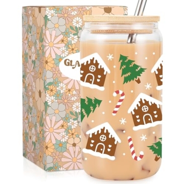 Fairy's Gift Gingerbread House Glass Cup for Holiday Cheer