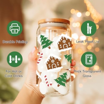 Fairy's Gift Gingerbread House Glass Cup for Holiday Cheer