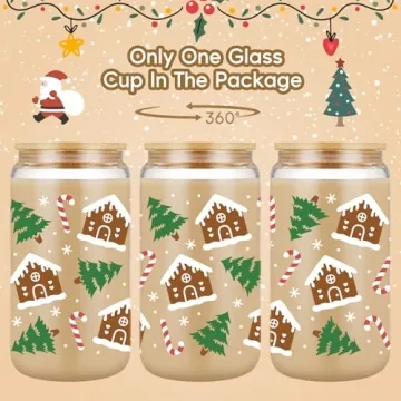 Fairy's Gift Gingerbread House Glass Cup for Holiday Cheer