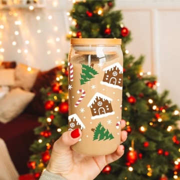 Fairy's Gift Gingerbread House Glass Cup for Holiday Cheer