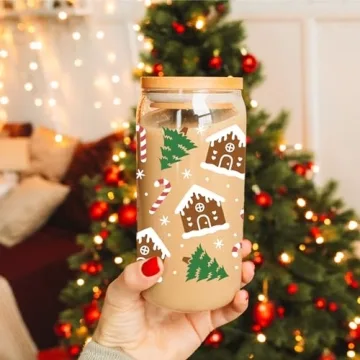 Fairy's Gift Gingerbread House Glass Cup for Holiday Cheer