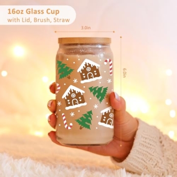 Fairy's Gift Gingerbread House Glass Cup for Holiday Cheer