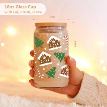 Fairy's Gift Gingerbread House Glass Cup for Holiday Cheer