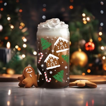 Fairy's Gift Gingerbread House Glass Cup for Holiday Cheer