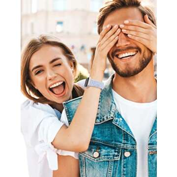 Girovo 2 Packs Cartoon Engraved Bands Compatible with Apple Watch Bands 41mm 40mm 38mm Women, Cute Anime Designer Soft Silicone Strap for iWatch Series 9/8/7/6/5/4/3/2/1/SE/Ultra, Pink & Baby Blue