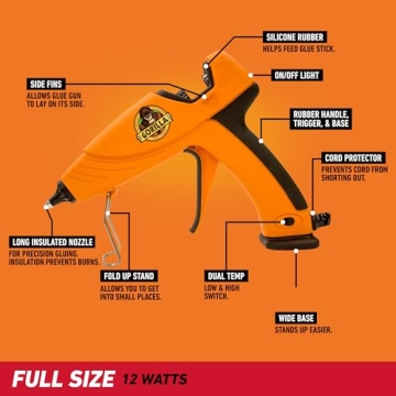 Gorilla Dual Temp Hot Glue Gun with Precision Nozzle and Trigger