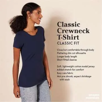 Amazon Essentials Women's Classic-Fit Short-Sleeve Crewneck T-Shirt, Pack of 2, Oatmeal Heather/Oliv...