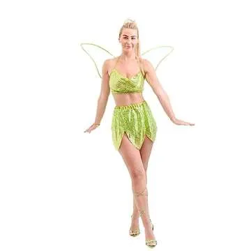 Fairy Costume - Storybook Tinker Fairy Bell Cosplay Halloween Costume for Women - 4-Piece Set (One Size)