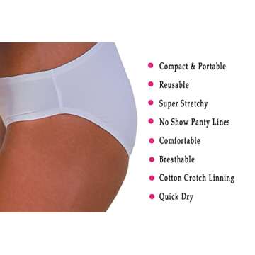 Emergency Panties 3in1 Hygiene Kit Includes Seamless Bikini Underwear, Fresh Wipe & Liner Accidents Travel On-The-Go Toiletry Kit