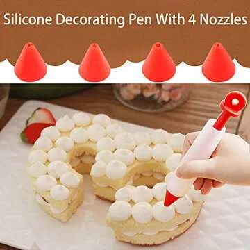 JETKONG 10-Inches Silicone Number Cake Mold DIY Baking Cake Pan with Decorating Pen (Number 7)