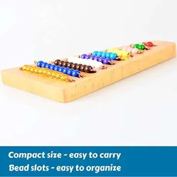 BOHS Montessori Bead Stair Set, 1-10 Counting, with Sorting Tray- Compact Educational Toy for Preschool Learning